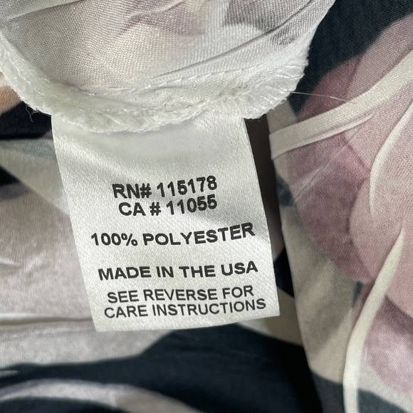 NEW Komarov Floral Print Chiffon Overlay Handkerchief Hem Dress, L - Picture 12 of 13